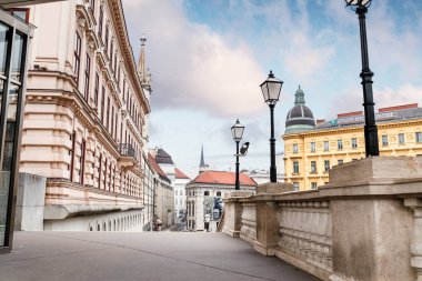 Viyana, Avusturya, 23 Mart 2017: panoramik sokak şehir merkezi