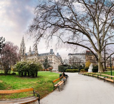 Viyana, Avusturya, Bahar şehir town hall yakınındaki güzel park