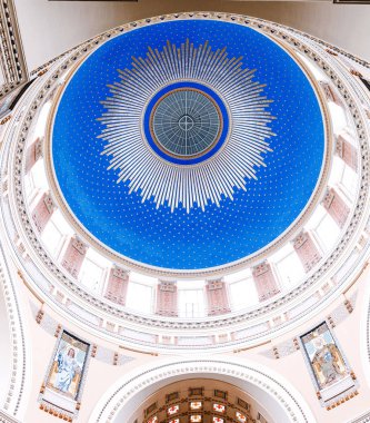 24 Şubat 2017, Viyana, Avusturya: Kilisesi, St. Charles Borromeo Church of Central mezarlığı Viyana üzerinde iç