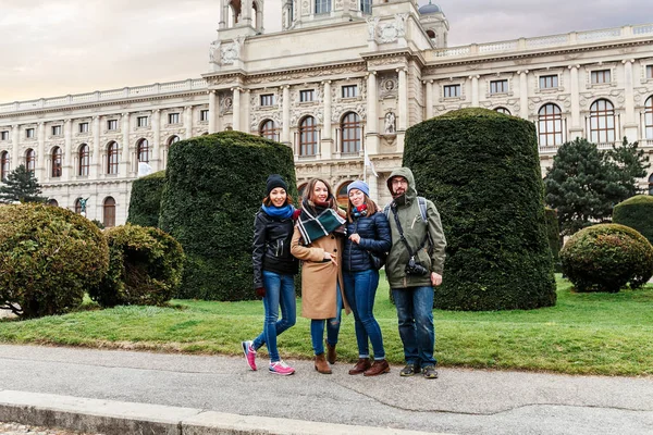 Multi-ethnic Group of Friends Having Fun while travelling in Europe, Vienna — стоковое фото