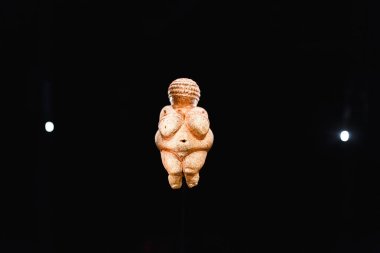Doğal Tarih Müzesi Viyana, Avusturya, Şubat 2017. Venüs Willendorf n antik yapı pagan Tanrıça annesi, heykelcik yaş 29 bin yıl ve 60 milyon dolar maliyeti
