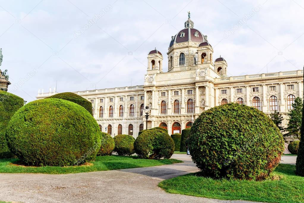 Panoramic view of Museum of Fine Arts history in Vienna, Austria one of the most famous art gallery in the world