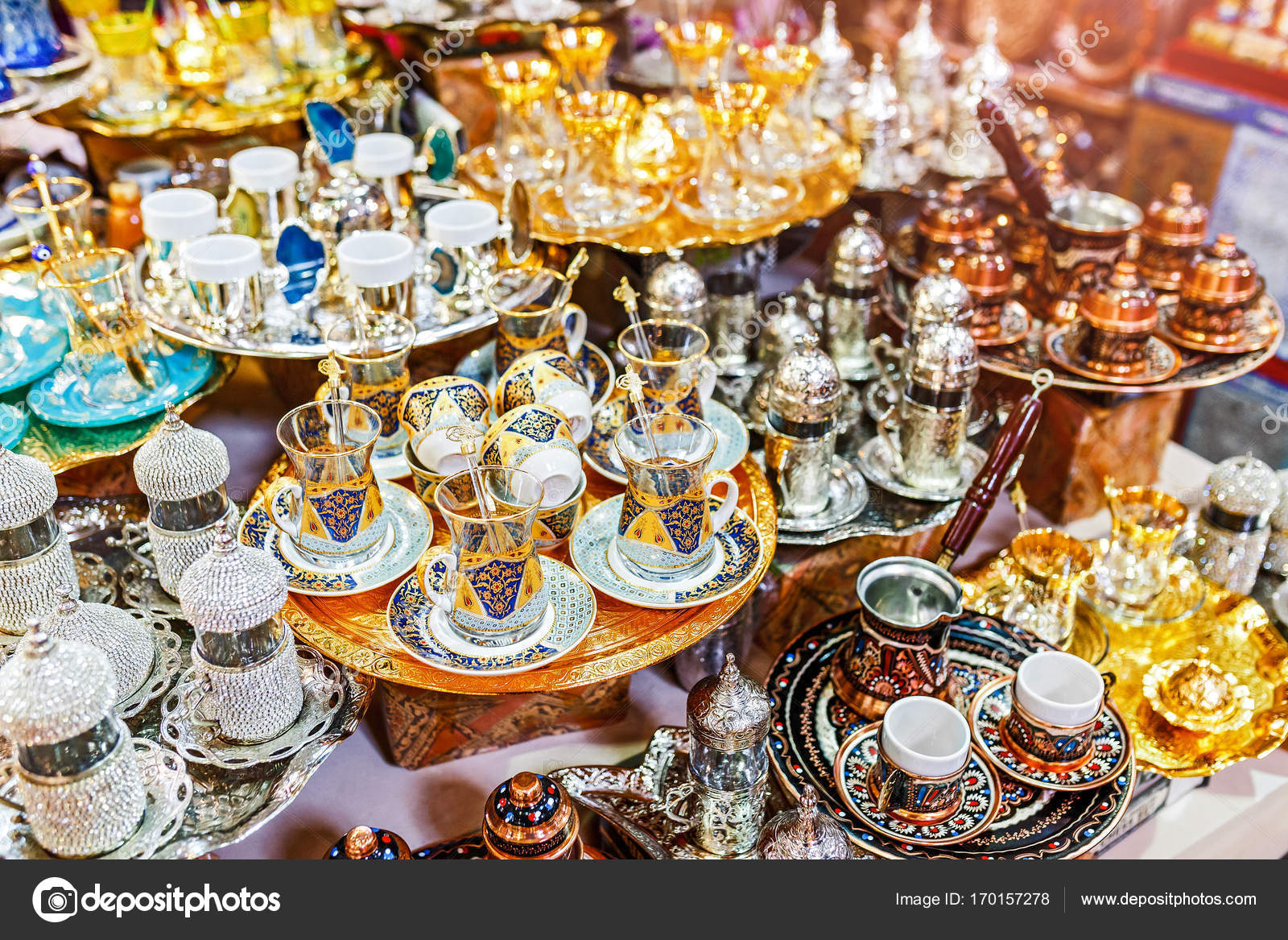 Traditional handmade tea and coffee sets or teapots for sale at the