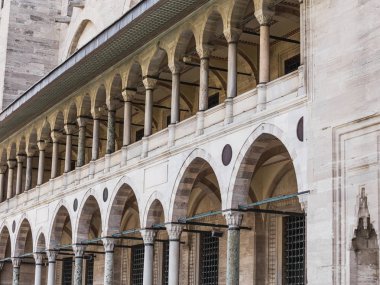 Istanbul Süleymaniye'en büyük Camisi ve dekorasyon Mimarlık ve tasarım detaylarını Close-Up