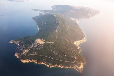 Uçak Istanbul Prens Adaları, Türkiye'nin üzerinden havadan görünümü