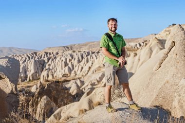 Kapadokya Türkiye'de bir adam seyahat