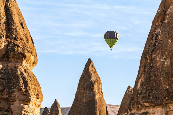 The great tourist attraction of Cappadocia and Turkey - balloon flight.