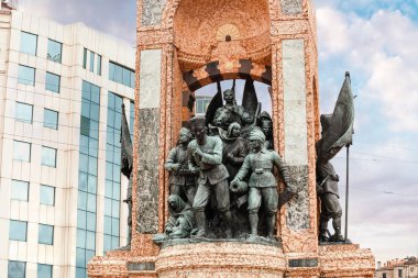 Eylül 2017, Istanbul, Türkiye: Taksim Meydanı'nda Cumhuriyet Anıtı