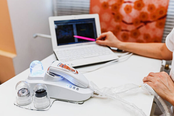 Modern optical diagnostic equipment in dermatology and trichology clinic