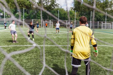Ufa, Rusya Federasyonu - 17 Haziran 2017: amatör dostu futbol oynarken erkekler maç