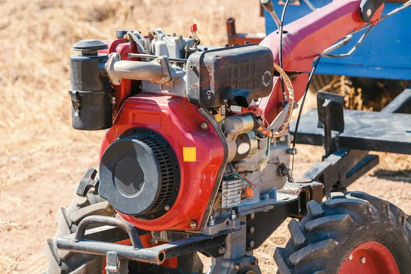 Close up of engine system of valves in agricultural machinery — Stock Photo, Image