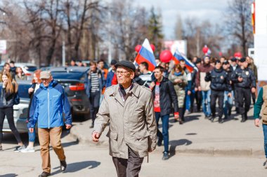 Ufa, Rusya, 05 Mayıs 2018: özgürlük konuşma ve Putin karşı Rus protestocular alay ralli