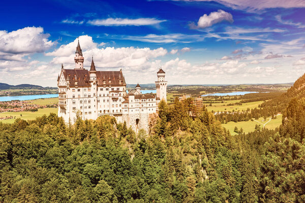 One of the most famous travel destinations of Bavaria and all of Europe is the fabulous and fairy Neuschwanstein castle in the Alps