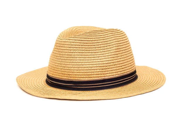 Boater Sombrero Paja Tiro Aislado Estudio Concepto Accesorios Moda Vacaciones — Foto de Stock