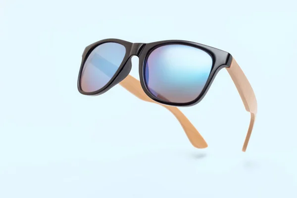 Lunettes Soleil Modernes Tendance Mode Avec Des Noeuds Bois Isolés — Photo