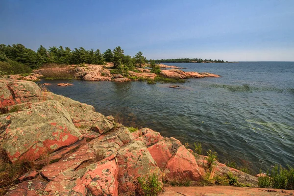 Red Rock Granite Formation Georgian Bay Killarney Provincial Park Ontario — Stock Photo, Image