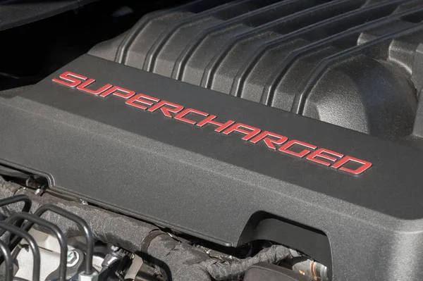 Supercharged engine bay — Stock Photo, Image