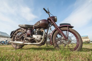 Vintage Triumph motorcycle clipart