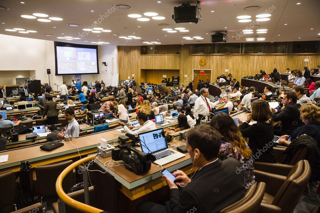 NEW YORK, USA - Sep 21, 2016: Media Center of 71st session of the United Nations General Assembly in New York