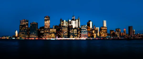 Early morning blurred New York City skyline panorama — Stock Photo, Image