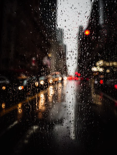 Widok z Nowego Jorku na deszczowy wieczór — Zdjęcie stockowe
