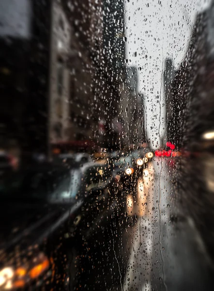 View of New York City on Rainy Evening — Stock Photo, Image