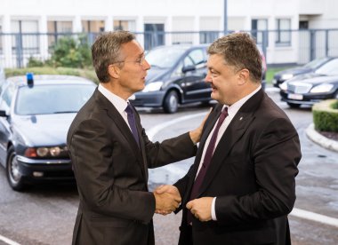 NATO Secretary General Jens Stoltenberg and President of Ukraine clipart