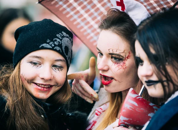 Zombie parade in the streets of Kiev — Stock Photo, Image