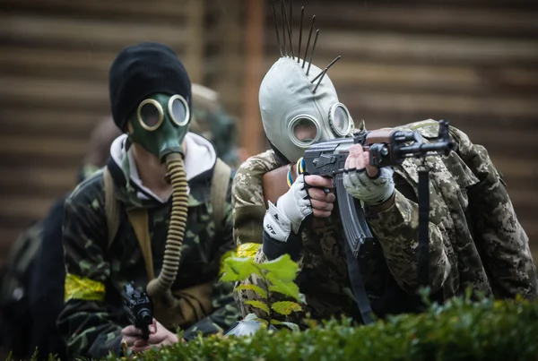 Zombie průvod v ulicích Kyjeva — Stock fotografie