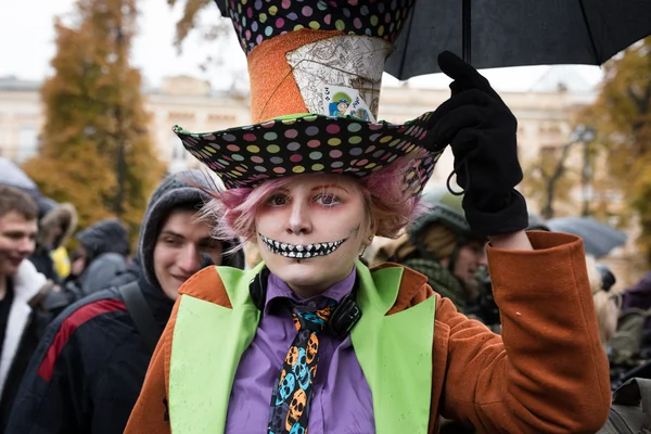 Zombie parade in de straten van Kiev — Stockfoto