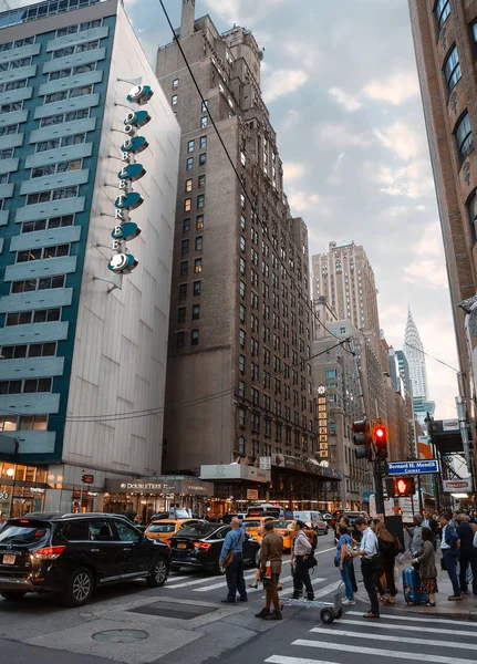 New York dan New York. Manhattan Street scene — Stok Foto