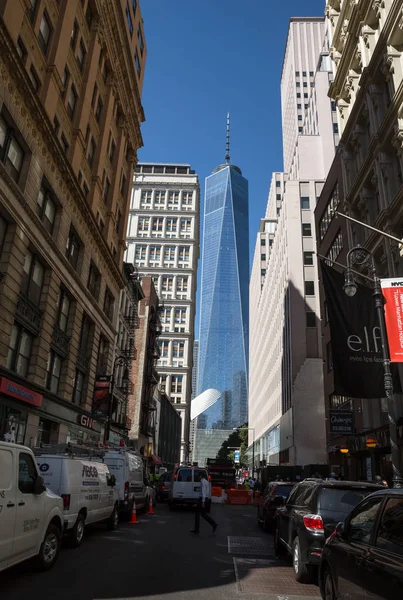 Escena callejera del WTC y Manhattan —  Fotos de Stock