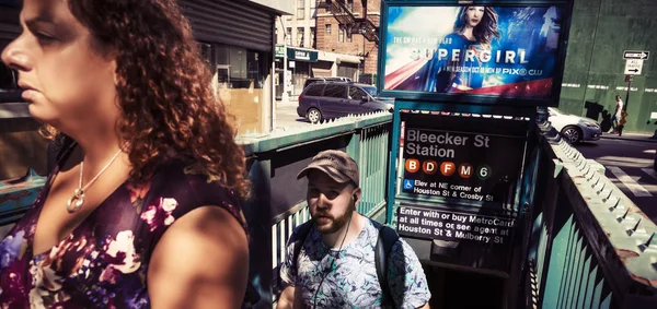 New York metró bejárat — Stock Fotó