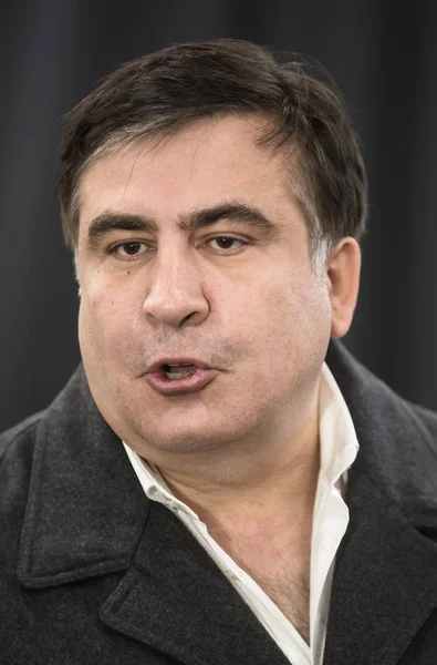 Михаил Саакашвили на брифинге для прессы — стоковое фото