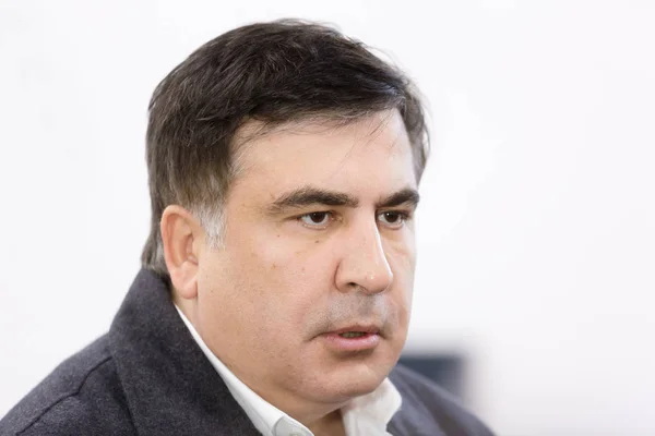 Mikhail Saakashvili em briefing para a imprensa — Fotografia de Stock