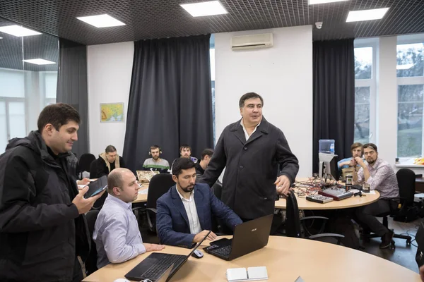 Mikhail Saakashvili sul briefing per la stampa — Foto Stock
