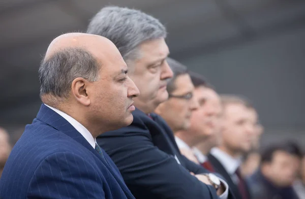 Petro Poroshenko en Suma Chakrabarti — Stockfoto