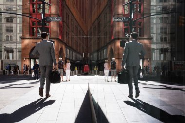 Manhattan yansımaları sokak sahne
