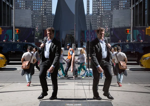 Manhattan reflecties straatbeeld — Stockfoto