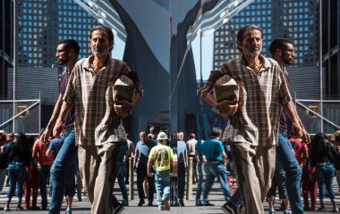 Manhattan yansımaları sokak sahne