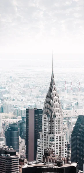 Manhattan streets and roofs with Chrysler building — Stock Photo, Image