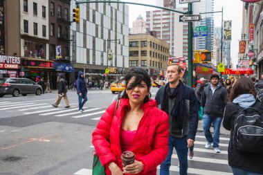 Manhattan sokak sahnesi.