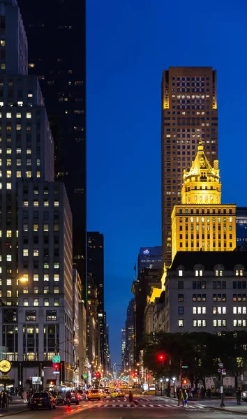 New York city straten 's nachts — Stockfoto