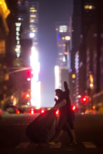 Ulice Nowego Jorku w nocy — Zdjęcie stockowe
