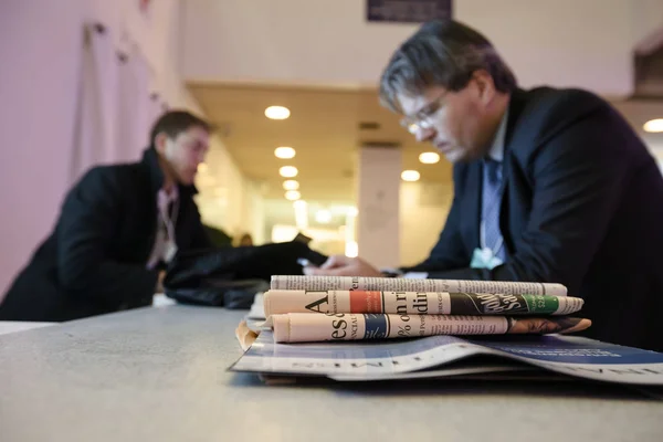 Working moments during World Economic Forum in Davos — Stock Photo, Image
