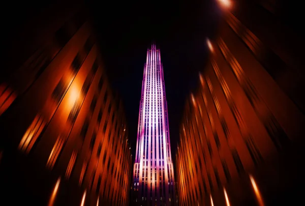 Manhattan la nuit. Éclairage et veilleuses — Photo