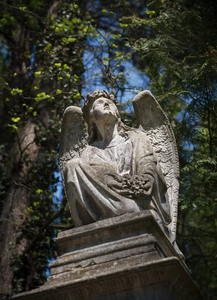 Old statue on grave in Lviv — Stock Photo, Image