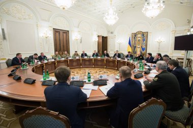 Toplantı ulusal güvenlik ve Savunma Konseyi Kiev, Ukrayna