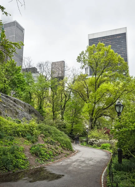 Central Park e Manhattan Skyline a New York — Foto Stock