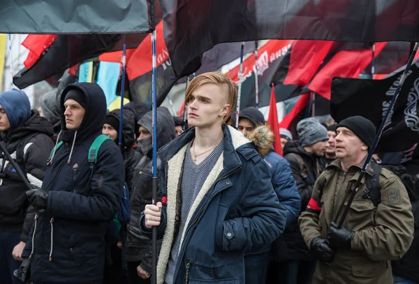 Března národní důstojnosti v Kyjevě — Stock fotografie